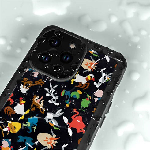 Looney Tunes Identity Pattern iPhone 15 Pro Waterproof Case