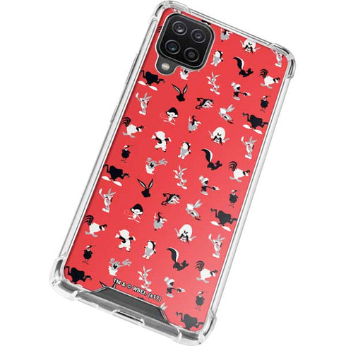 Looney Tunes Identity Red Pattern Galaxy A12 Clear Case