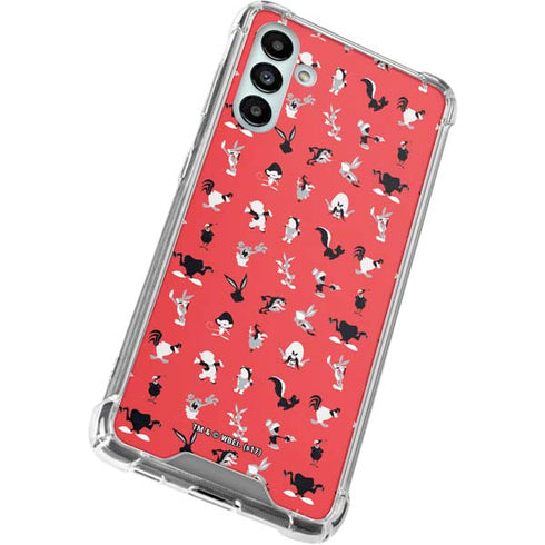 Looney Tunes Identity Red Pattern Galaxy A13 5G Clear Case