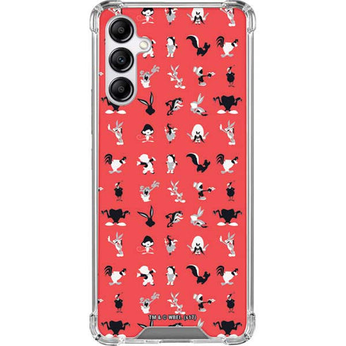 Looney Tunes Identity Red Pattern Galaxy A14 5G Clear Case