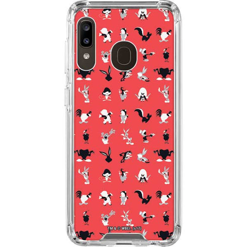 Looney Tunes Identity Red Pattern Galaxy A30 Clear Case
