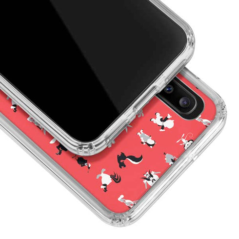 Looney Tunes Identity Red Pattern Galaxy A30 Clear Case
