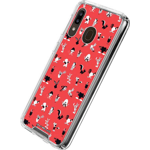 Looney Tunes Identity Red Pattern Galaxy A30 Clear Case