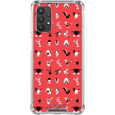Looney Tunes Identity Red Pattern Galaxy A32 5G Clear Case
