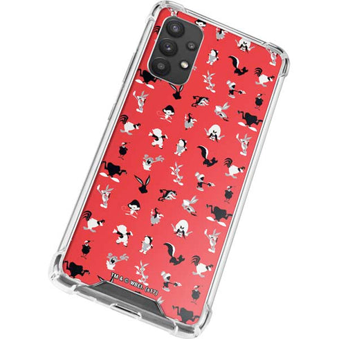 Looney Tunes Identity Red Pattern Galaxy A32 5G Clear Case