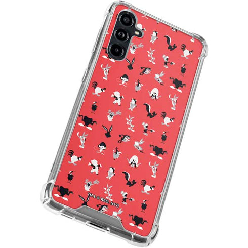 Looney Tunes Identity Red Pattern Galaxy A54 5G Clear Case