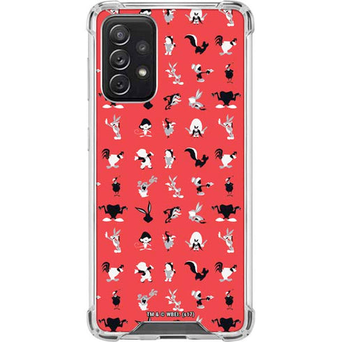 Looney Tunes Identity Red Pattern Galaxy A72 5G Clear Case