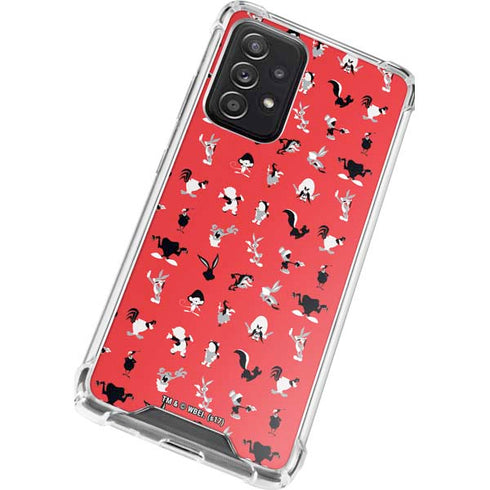Looney Tunes Identity Red Pattern Galaxy A72 5G Clear Case