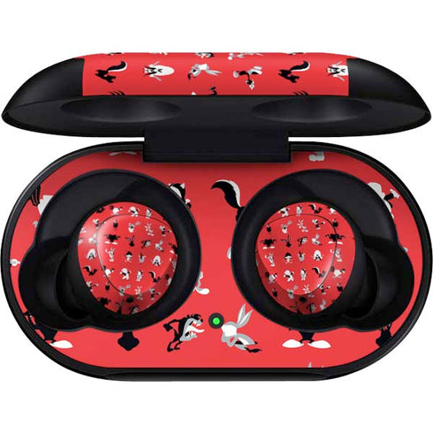Looney Tunes Identity Red Pattern Galaxy Buds Skin