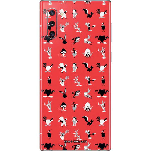 Looney Tunes Identity Red Pattern Galaxy Note 10 Skin