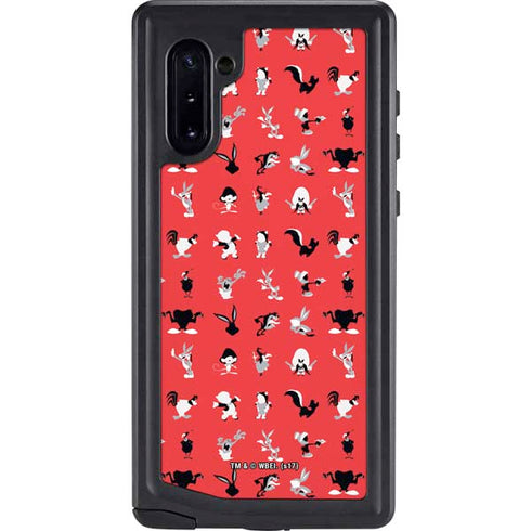 Looney Tunes Identity Red Pattern Galaxy Note 10 Waterproof Case