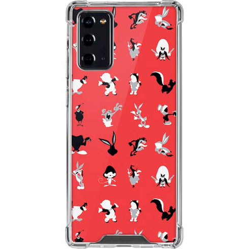 Looney Tunes Identity Red Pattern Galaxy Note20 5G Clear Case
