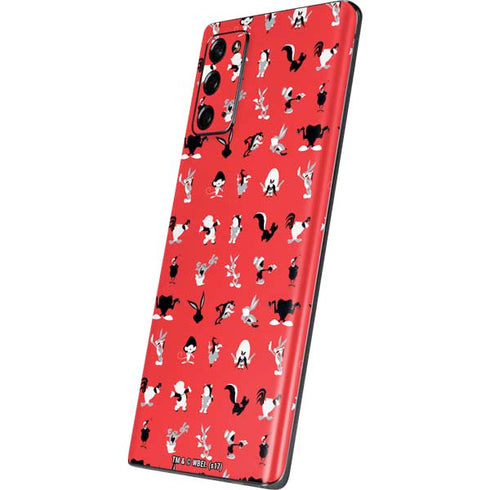Looney Tunes Identity Red Pattern Galaxy Note20 5G Skin