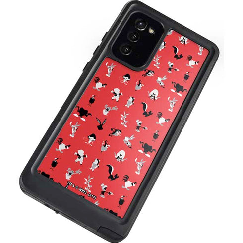 Looney Tunes Identity Red Pattern Galaxy Note20 5G Waterproof Case