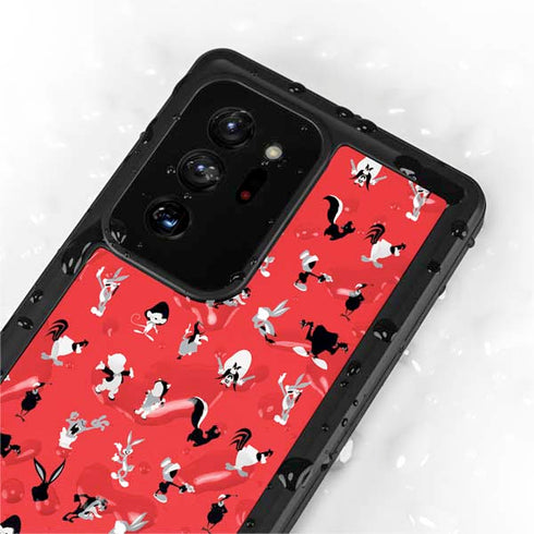 Looney Tunes Identity Red Pattern Galaxy Note20 Ultra 5G Waterproof Case