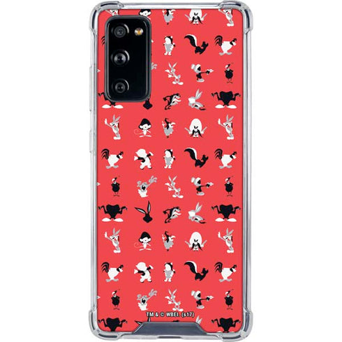 Looney Tunes Identity Red Pattern Galaxy S20 FE Clear Case