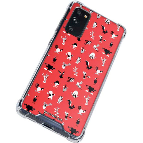 Looney Tunes Identity Red Pattern Galaxy S20 FE Clear Case
