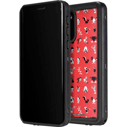 Looney Tunes Identity Red Pattern Galaxy S20 Plus Waterproof Case