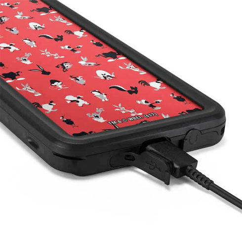 Looney Tunes Identity Red Pattern Galaxy S20 Plus Waterproof Case