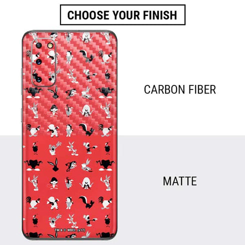 Looney Tunes Identity Red Pattern Galaxy S20 Skin