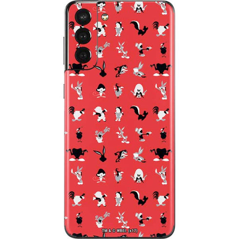 Looney Tunes Identity Red Pattern Galaxy S21 Plus 5G Skin