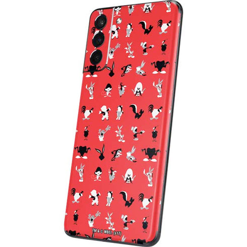 Looney Tunes Identity Red Pattern Galaxy S21 Plus 5G Skin