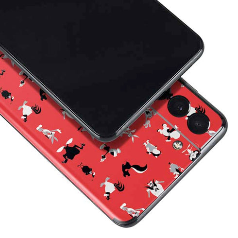 Looney Tunes Identity Red Pattern Galaxy S21 Plus 5G Skin