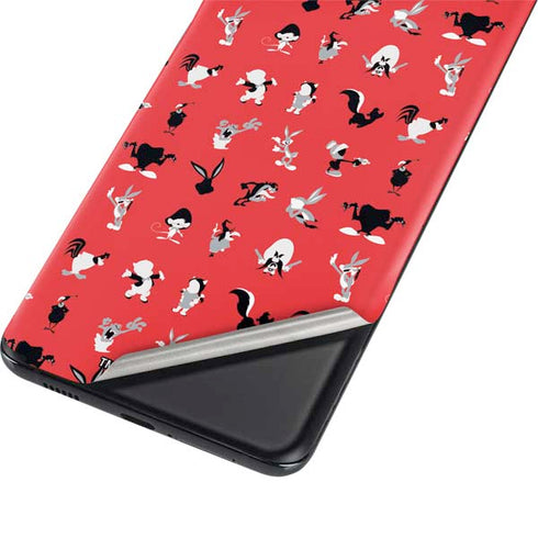 Looney Tunes Identity Red Pattern Galaxy S21 Plus 5G Skin