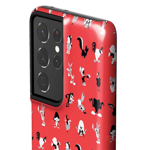 Looney Tunes Identity Red Pattern Galaxy S21 Ultra 5G Pro Case