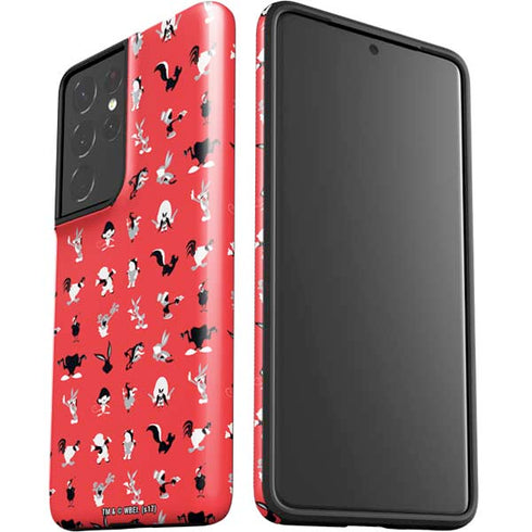 Looney Tunes Identity Red Pattern Galaxy S21 Ultra 5G Pro Case