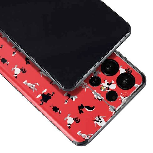 Looney Tunes Identity Red Pattern Galaxy S21 Ultra 5G Skin