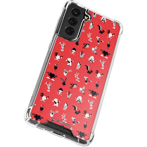 Looney Tunes Identity Red Pattern Galaxy S22 Plus Clear Case