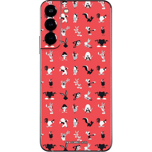 Looney Tunes Identity Red Pattern Galaxy S22 Plus Skin
