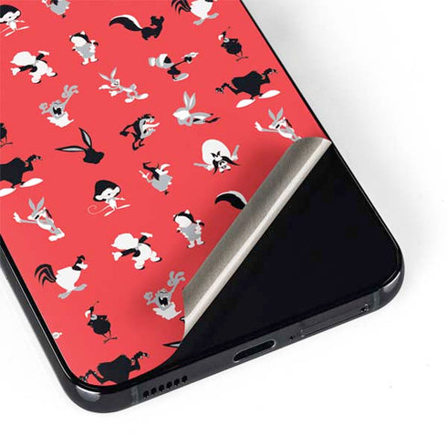 Looney Tunes Identity Red Pattern Galaxy S22 Plus Skin