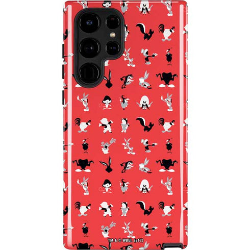Looney Tunes Identity Red Pattern Galaxy S22 Ultra Pro Case