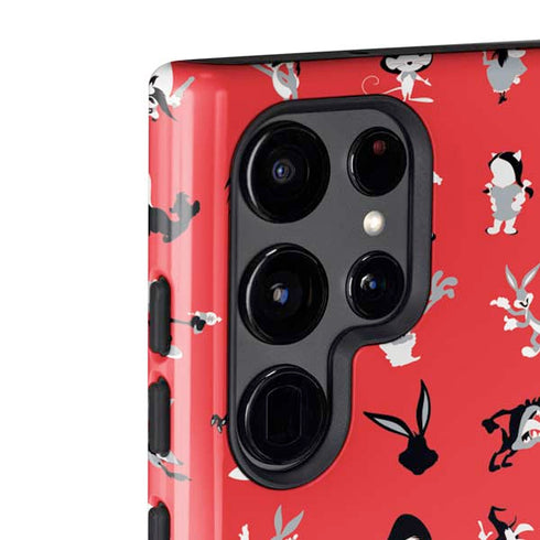 Looney Tunes Identity Red Pattern Galaxy S22 Ultra Pro Case