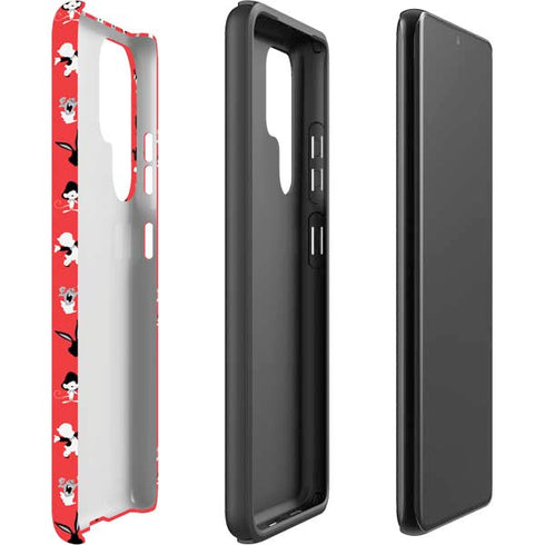 Looney Tunes Identity Red Pattern Galaxy S22 Ultra Pro Case