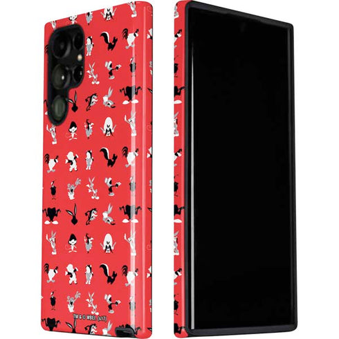 Looney Tunes Identity Red Pattern Galaxy S22 Ultra Pro Case