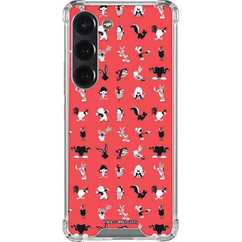 Looney Tunes Identity Red Pattern Galaxy S23 Clear Case