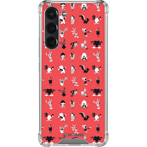 Looney Tunes Identity Red Pattern Galaxy S23 Plus Clear Case