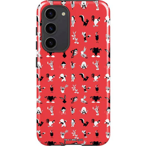 Looney Tunes Identity Red Pattern Galaxy S23 Plus Pro Case