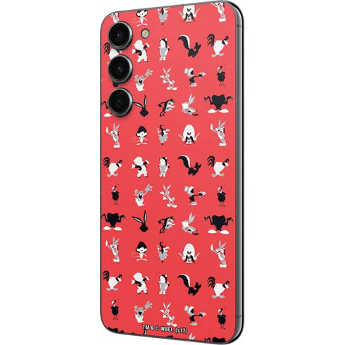 Looney Tunes Identity Red Pattern Galaxy S23 Plus Skin