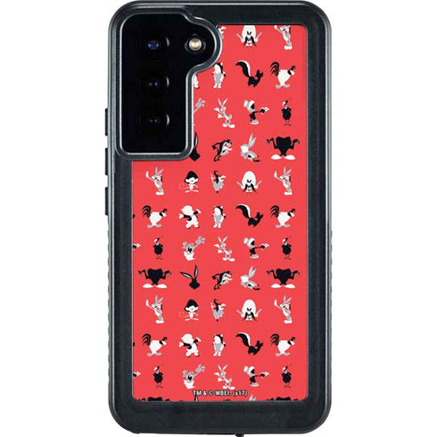 Looney Tunes Identity Red Pattern Galaxy S23 Plus Waterproof Case