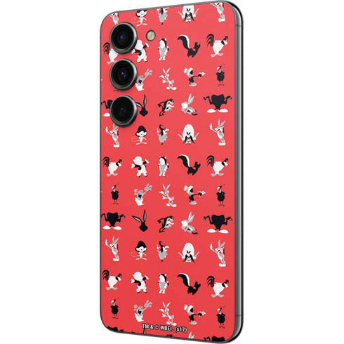 Looney Tunes Identity Red Pattern Galaxy S23 Skin