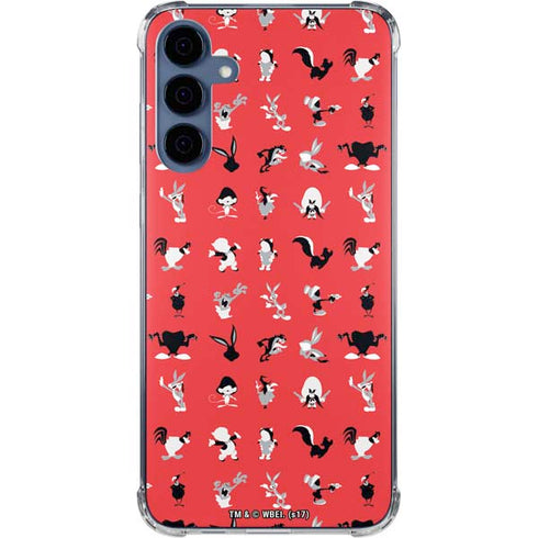 Looney Tunes Identity Red Pattern Galaxy S24 Clear Case