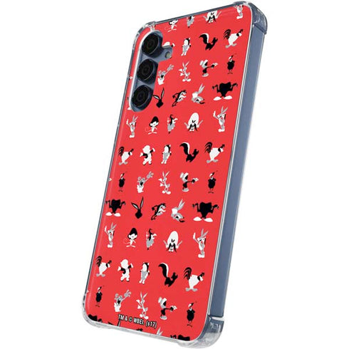 Looney Tunes Identity Red Pattern Galaxy S24 Clear Case