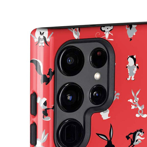 Looney Tunes Identity Red Pattern Galaxy S24 Ultra Impact Case