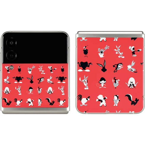 Looney Tunes Identity Red Pattern Galaxy Z Flip3 5G Skin