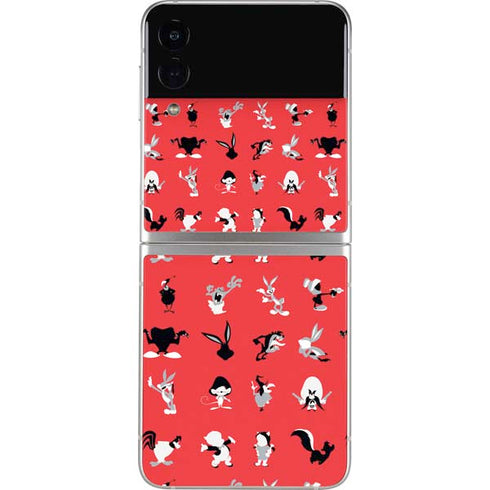 Looney Tunes Identity Red Pattern Galaxy Z Flip3 5G Skin