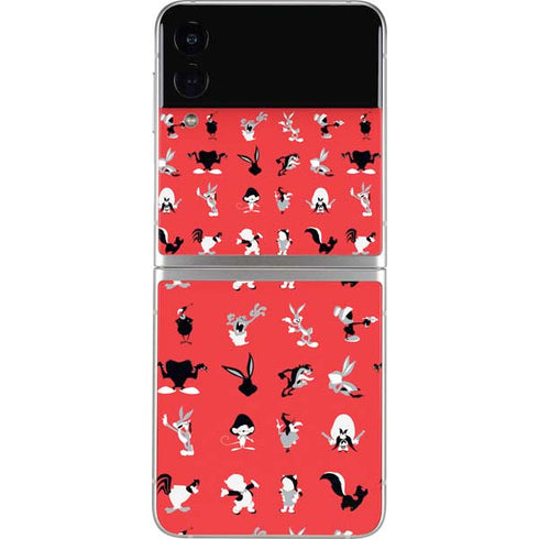 Looney Tunes Identity Red Pattern Galaxy Z Flip4 5G Skin